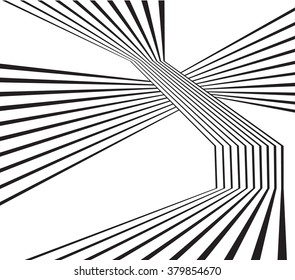 black and white mobious wave stripe optical abstract design