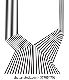 black and white mobious wave stripe optical abstract design