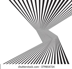 black and white mobious wave stripe optical abstract design