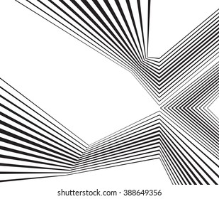 black and white mobious wave stripe optical abstract design