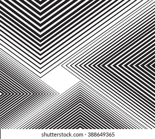 black and white mobious wave stripe optical abstract design