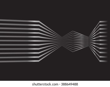 black and white mobious wave stripe optical abstract design