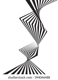 black and white mobious wave stripe optical abstract design