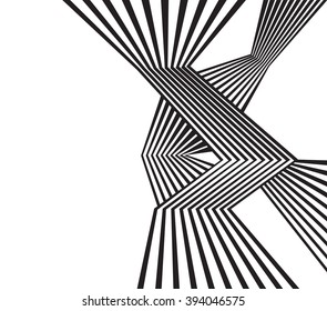 black and white mobious wave stripe optical abstract design