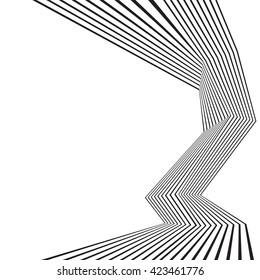 black and white mobious wave stripe optical abstract design