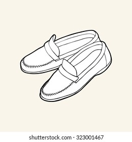 Black White Moccasins Stock Vector (Royalty Free) 323001467 | Shutterstock
