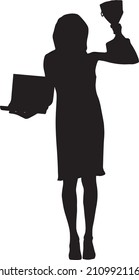 Black and white model prize medal silhouette