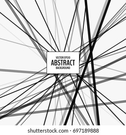 Black and white modern abstract background with straight lines. Vector illustration for your graphic design.