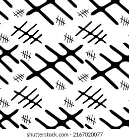 Black and white modern abstract seamless pattern for textile design. Seamless vector background with abstract ornaments. Retro bright summer background. Vintage exotic print.