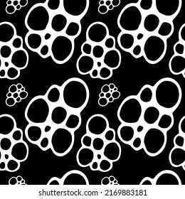 Black and white modern abstract seamless pattern for textile design. Seamless vector background with abstract ornaments. Retro bright summer background. Vintage exotic print.