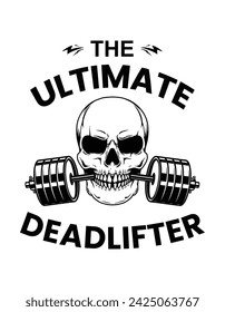 Black White Modern Aesthetic Skull Illustration Fitness T-Shirt