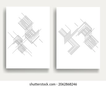 Black and white modern art minimal background . Vector design composition with various geometric shapes . Abstract contemporary art . New modernism design.