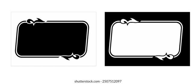 black and white modern border, free design.