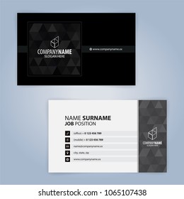 Black and White modern business card template, Illustration Vector 10