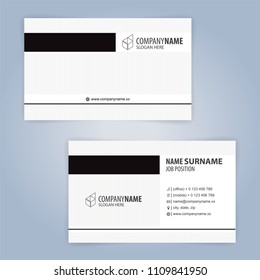 Black and White modern business card template, Illustration Vector 10