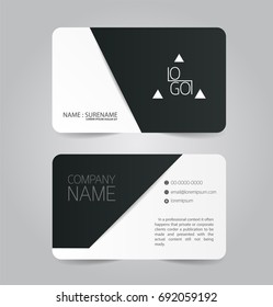 Black and white modern business name card template.