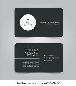 Black and white modern business name card template.