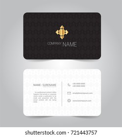 Black and white modern business name card. Name card  template vector design.