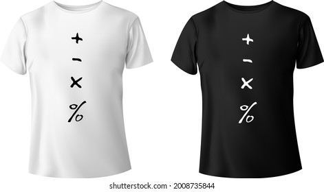 Black and white modern clean style T shirt ( +-x% pattern ) collection for men. 