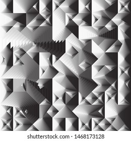 Black and White Modern Contemporary Art Minimal Absract Geometric Seamless Gradient Pattern with Graphic Shapes Elements of Triangle