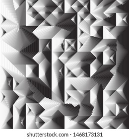 Black and White Modern Contemporary Art Minimal Absract Geometric Seamless Gradient Pattern with Graphic Shapes Elements of Triangle