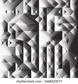 Black and White Modern Contemporary Art Minimal Absract Geometric Seamless Gradient Pattern with Graphic Shapes Elements of Triangle
