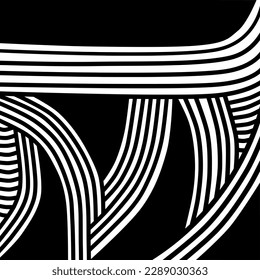 Black and White Modern Decorative Line Art