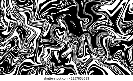 Black and white modern fluid marble background. Abstract liquid painting design.