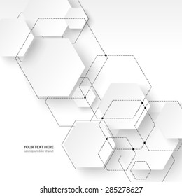 Black and White Modern Hexagon Design Background