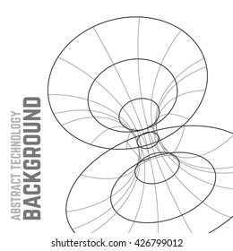 Líneas modernas en blanco y negro abstractas de fondo vectorial.  Formas geométricas modernas de círculo. Elementos de trama poligonal. Líneas y puntos. Puntos de conexión y líneas.