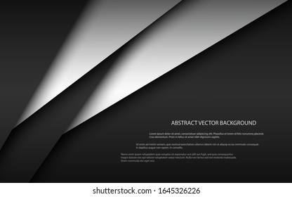 Schwarz-Weiß, modernes Materialdesign, überlagerte Papierbögen, Corporate-Template für Ihr Unternehmen, abstrakte Vektorillustration-Widescreen-Hintergrund