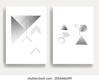 Black and white modern minimal background . Vector design composition with various geometric shapes . Abstract contemporary art . New modernism design.
