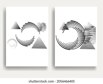 Black and white modern minimal background . Vector design composition with various geometric shapes . Abstract contemporary art . New modernism design.