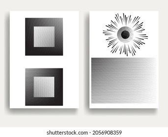 Black and white modern minimal background . Vector design composition with various geometric shapes . Abstract contemporary art . New modernism design.