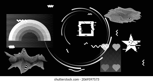 Negro y blanco moderno fondo mínimo. Composición de diseño de vectores con varias formas geométricas. Resumen del arte contemporáneo. Nuevo modernismo.
