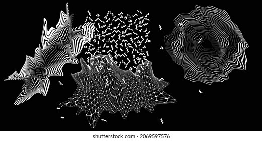 Black and white modern minimal background . Vector design composition with various geometric shapes . Abstract contemporary art . New modernism .