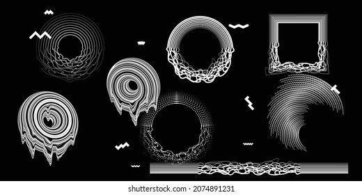 Black and white modern minimal background . Vector design composition with various geometric shapes . Abstract contemporary art . New modernism .