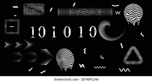 Black and white modern minimal background . Vector design composition with various geometric shapes . Abstract contemporary art . New modernism .