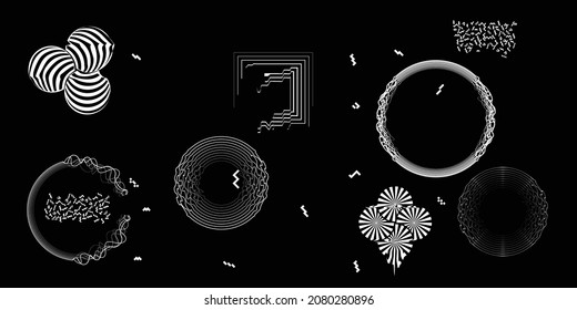 Black and white modern minimal background . Vector design composition with various geometric shapes . Abstract contemporary art . New modernism .