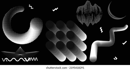 Black and white modern minimal background . Vector design composition with various geometric shapes . Abstract contemporary art . New modernism .