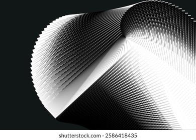black and white modern op art background, halftone dynamic pattern, vector texture