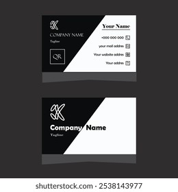 Black and white modern professional business card design