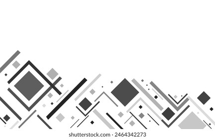 black and white modern vector design. combination of lines and squares
