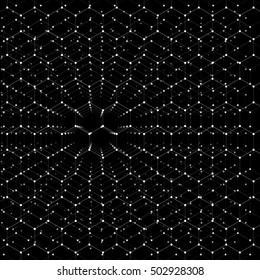 Black and white molecular hexagonal grid vector chemistry abstract background