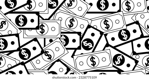 black white money seamless pattern