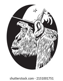 Black and white monkey line art logo