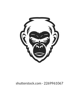 Black and white monkey logo, perfect for a stylish brand.