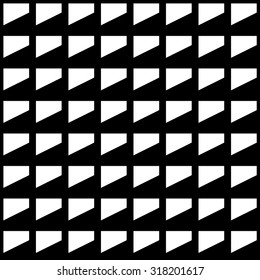 Black and white, monochrome abstract pattern with square tiles. Seamlessly repeatable.