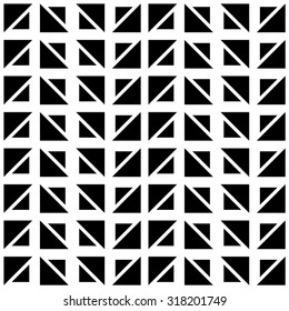 Black and white, monochrome abstract pattern with square tiles. Seamlessly repeatable.