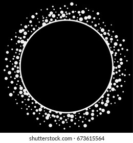 Confetti de fondo monocromo blanco y negro.Antecedentes abstractos de semitono. Confetti aislado vectorial sobre el patrón de fondo negro. Cumpleaños de la Plantilla, Boda. Ilustración de trabajo en disco vectorial.